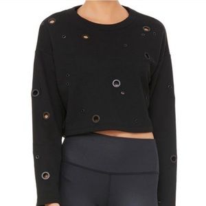 ALO cadence grommet cropped sweatshirt
